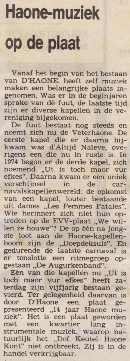 1979 Plaatje maken UITMVE krantartikel 2